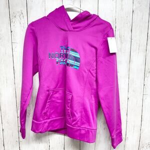 The North Face Sweater Women Size Small Pink Long Sleeve Hooded Sweatshirt Logo